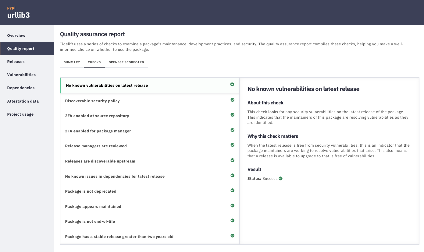 Open source package insights